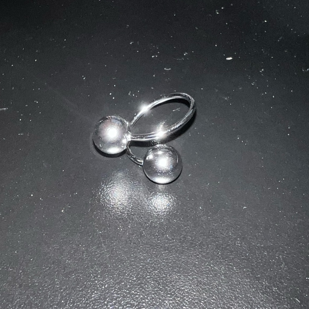 Silver Two Bubble Ring